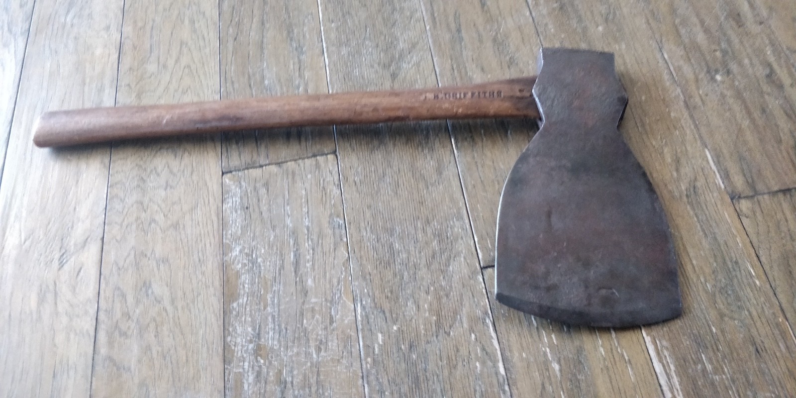 Antique J. GREEN Broad Axe 7lbs+ Broad Hewing Hatchet or Axe