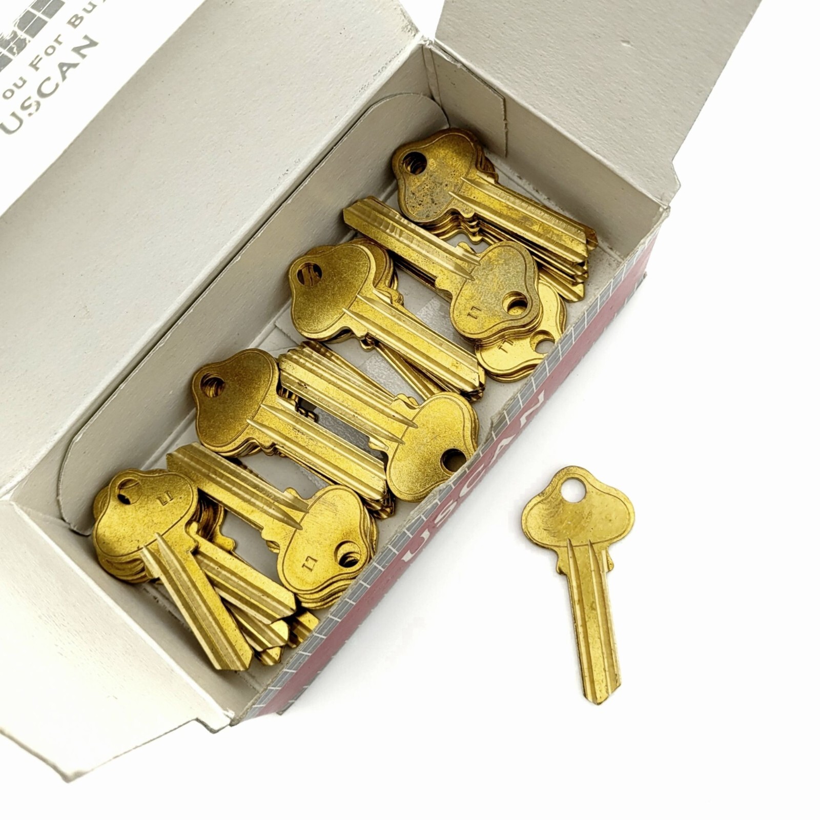 Uscan Lot of 37 L1 (B308 5 Pin L1) Brass Key Blanks Fits Lockwood New Old Stock