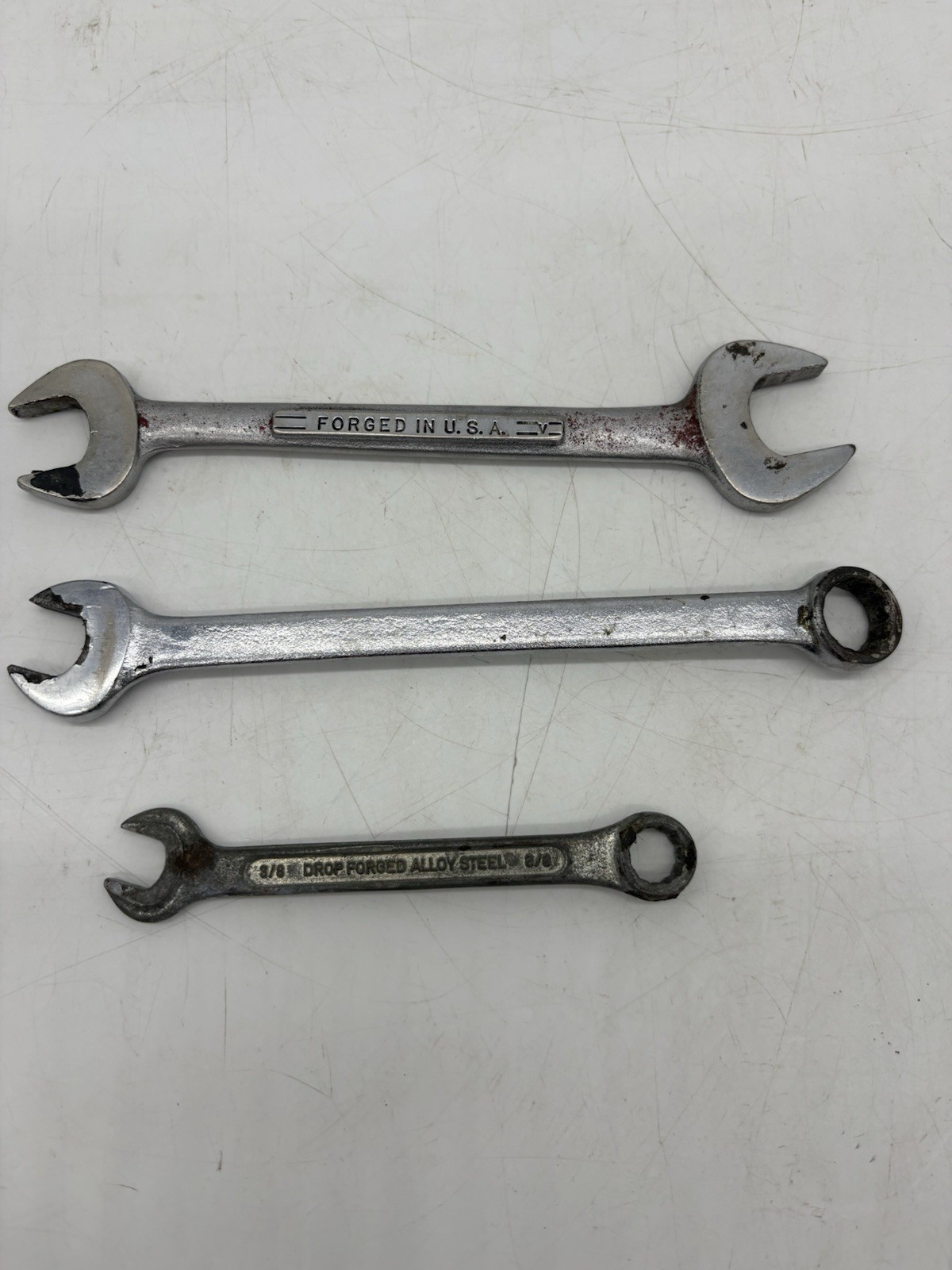 3 Forged Wrenches Box/Open End 3/8-11/16 CRAFTSMAN OWATONNA GLOBEMASTER WGermany