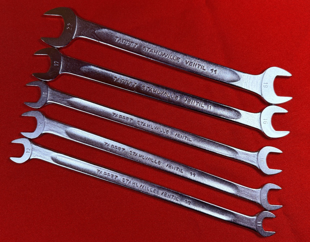 NOS Vintage Stahlwille Metric Tappet Wrench Set 11 Ventil series – 5 pc 11- 22mm