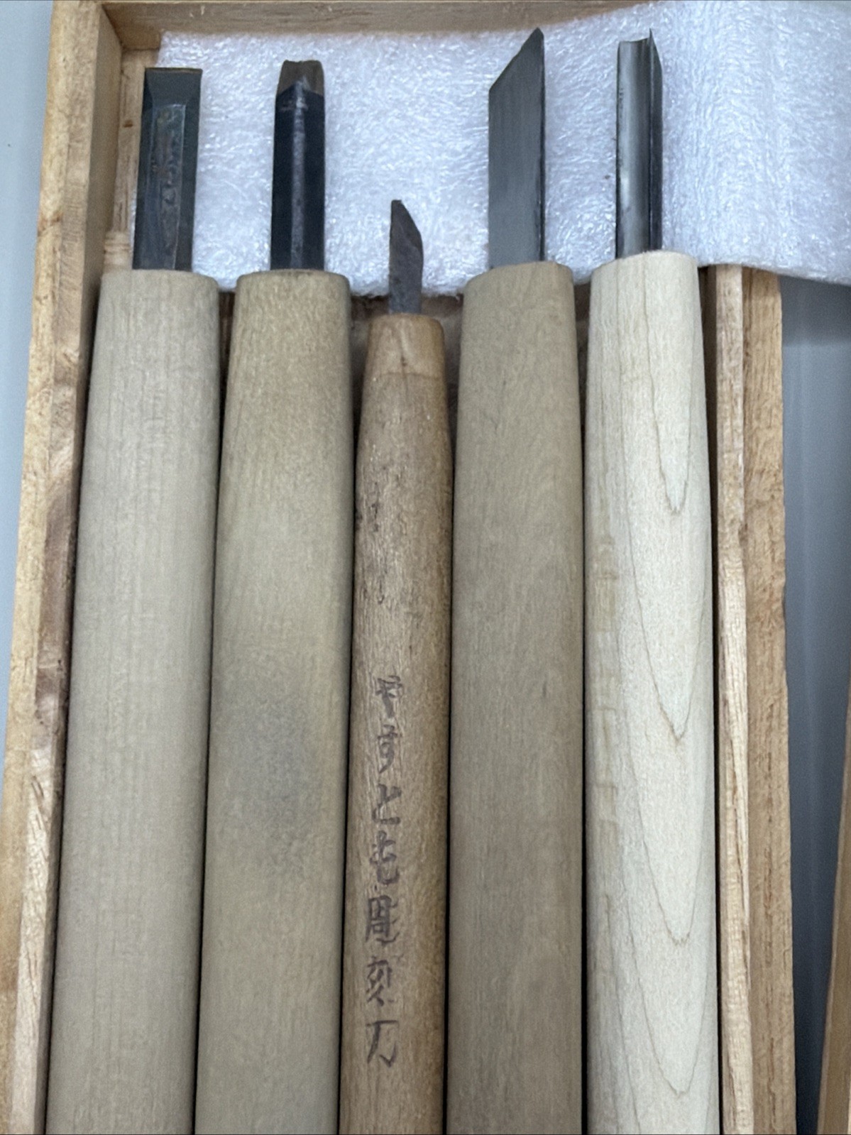 Vintage Munechika Japanese Wood Block Carving Chisel Gouge Knife Set.
