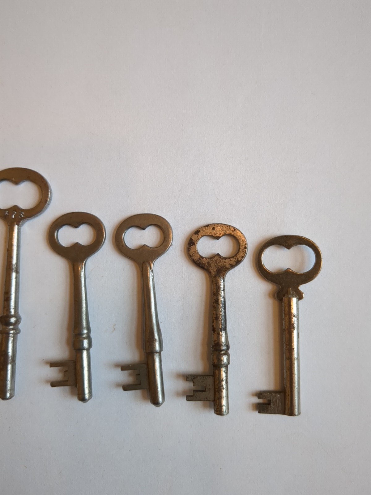 Lot of 7 Antique Corbin Skeleton Keys – Numbered FF, A, E Series – Hollow &…