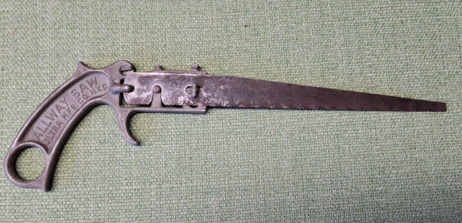 Antique Allway Saw Ultra Mfg Co NY Keyhole Pad Saw Adjustable