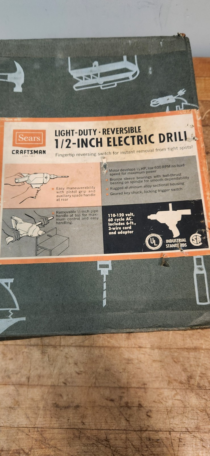 Vintage Craftsman Electric 1/2″ Reversible Industrial Drill 9_1105