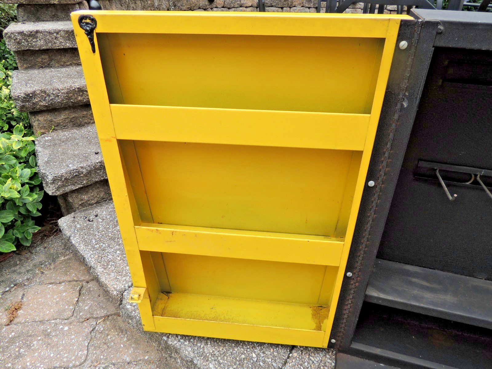 Vintage Bosch Germany Metal “Imported Car Parts Center” Cabinet, 30″ x 24″