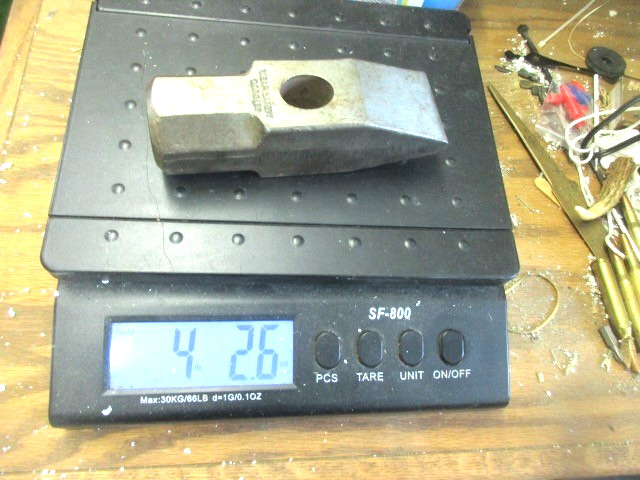 #4 cross peen hammer head, made in Mexico, clean, 4.26 pounds