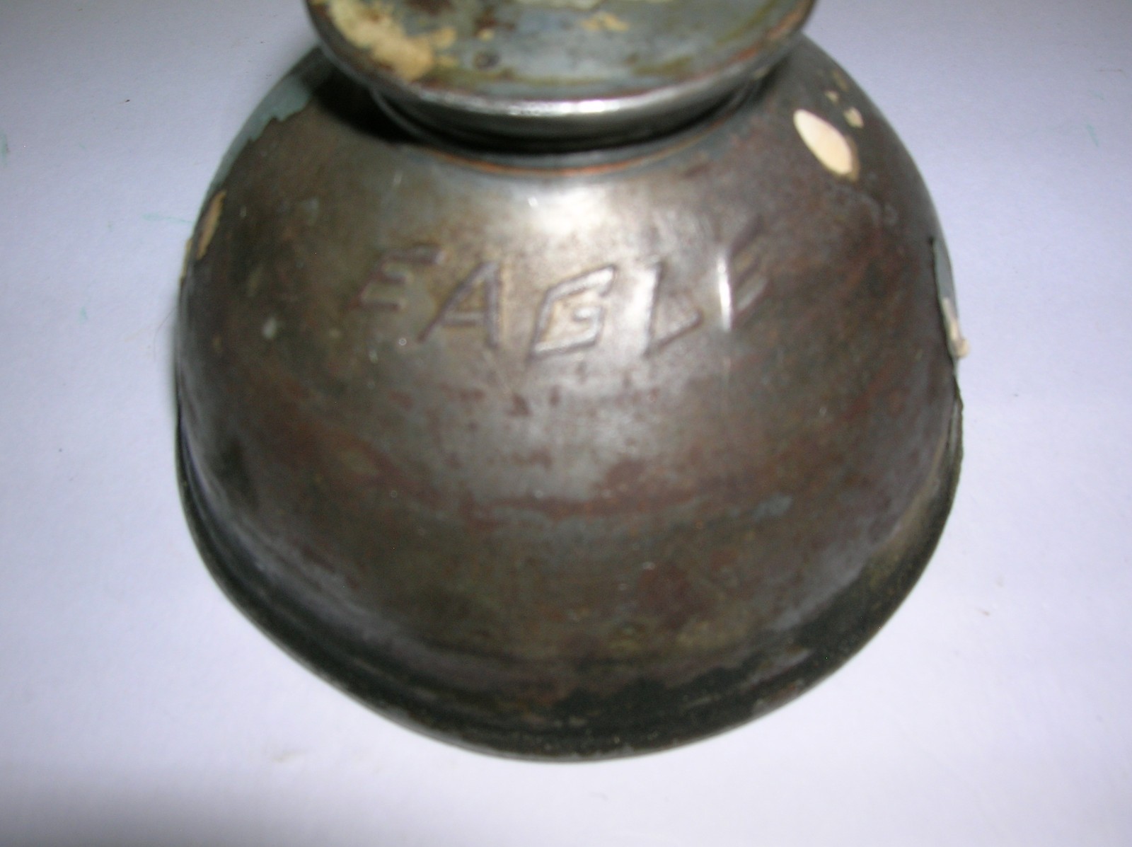 Metal Thumb Press Oiler Oil Can EAGLE 8oz 4.75″ Tall x 3.5″ Base USA Vintage