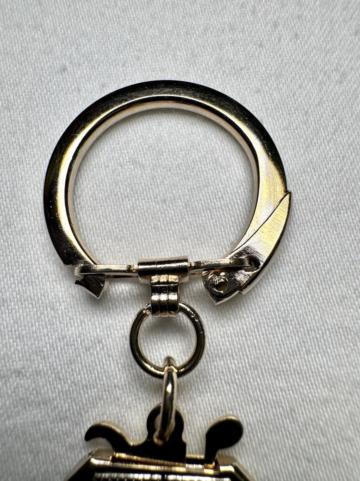Vintage Double Pull Apart Keychain Valet Fob Gold Tone Engraved “STACY”
