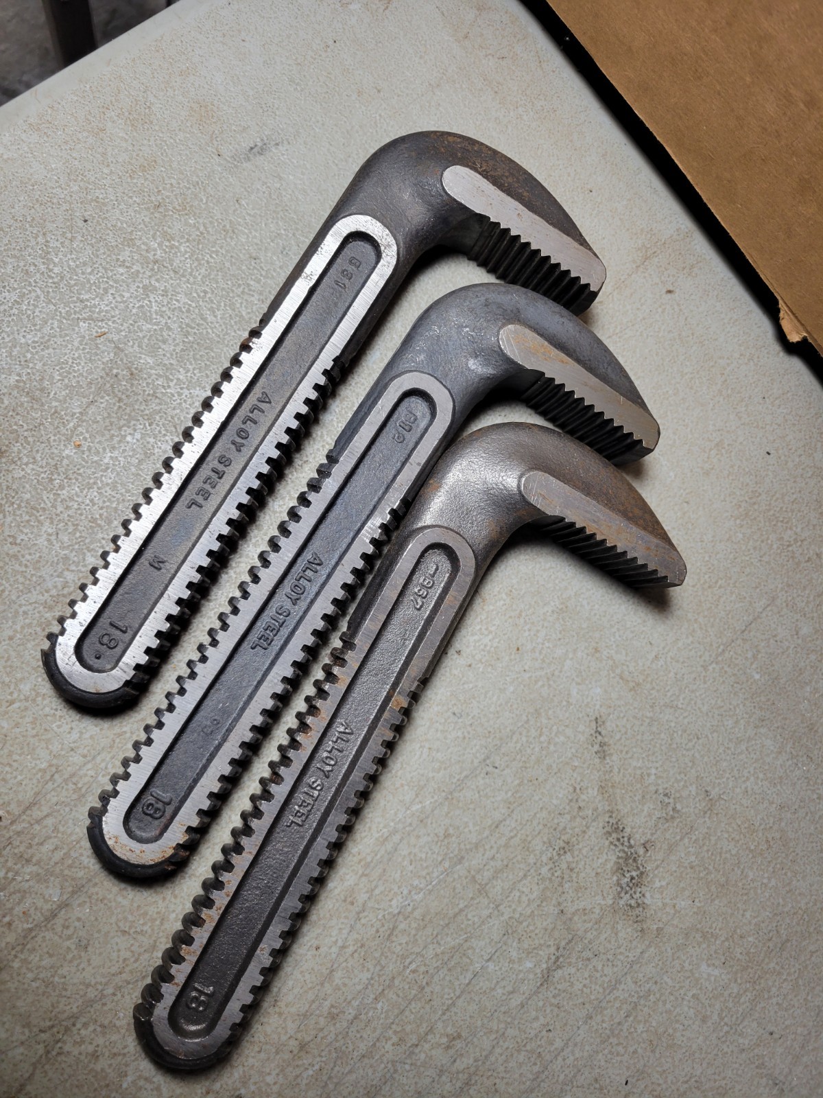 3 Vtg RIDGID tools 18” Pipe Wrench Hook jaw 31670 REPLACEMENT PARTS USA Unused