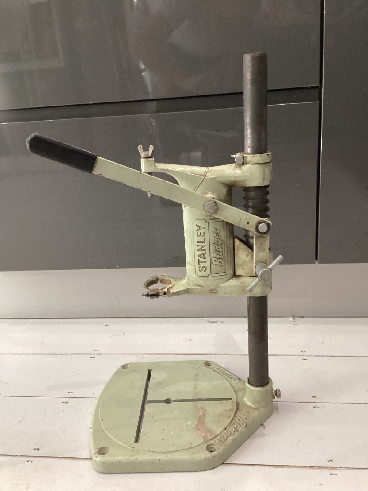 Vintage Stanley Bridges DRILL stand support press bench