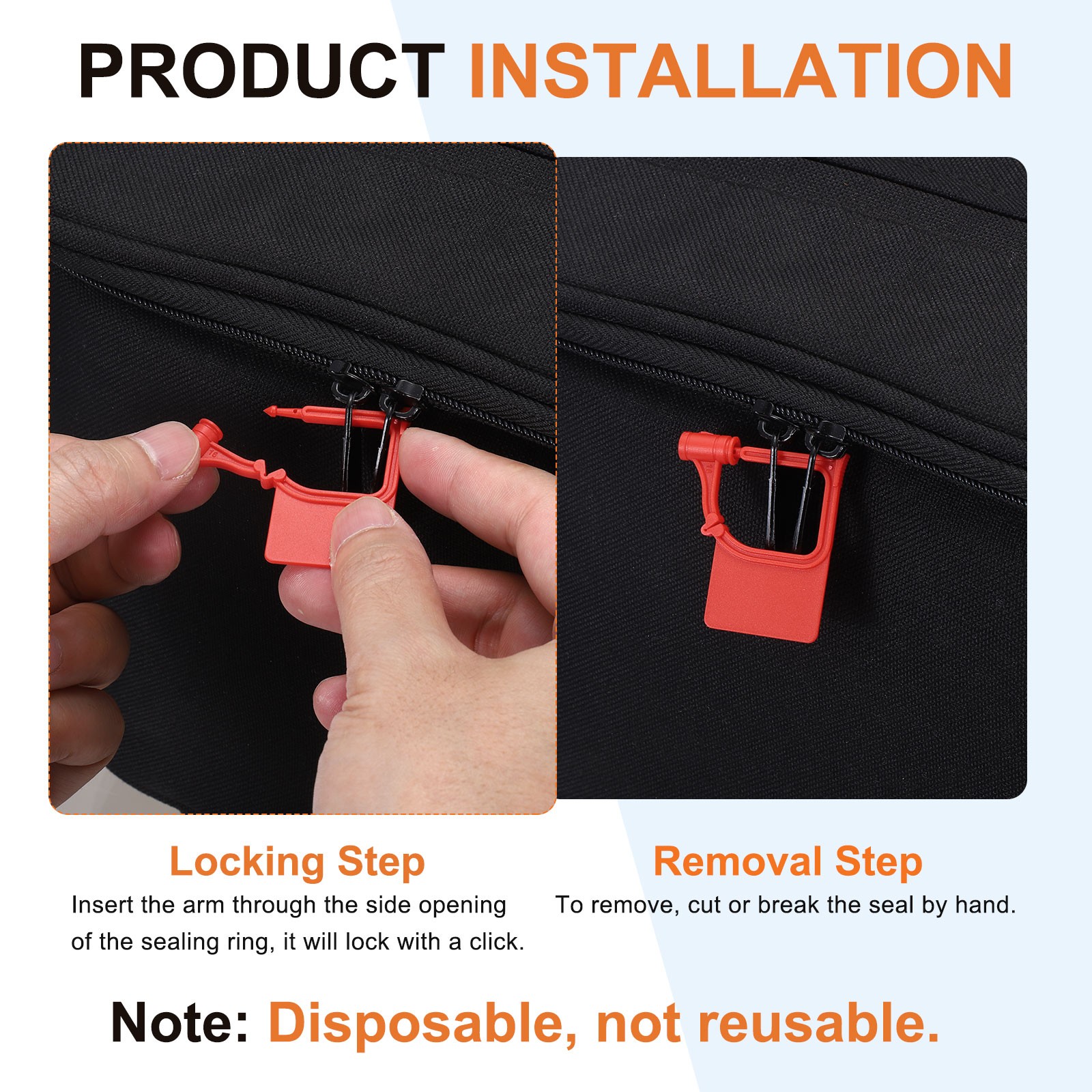 100Pcs Plastic Padlock Seals Tags – Blank Disposable Tamper-Proof Tag, Red