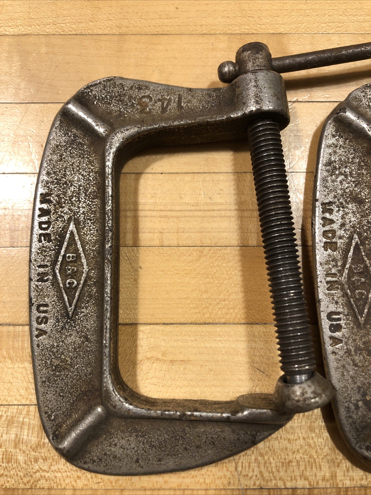 VTG Pair Lot 2 Brink & Cotton No. 143 – 3 Inch C-Clamps Tool B&C USED!