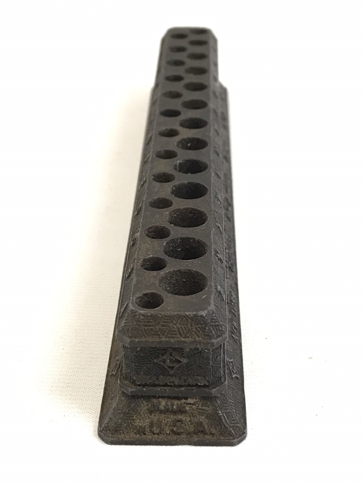 Antique Cleveland Twist Drill Co Cast Iron Drill-bit Stand, Lettered Index A-Z