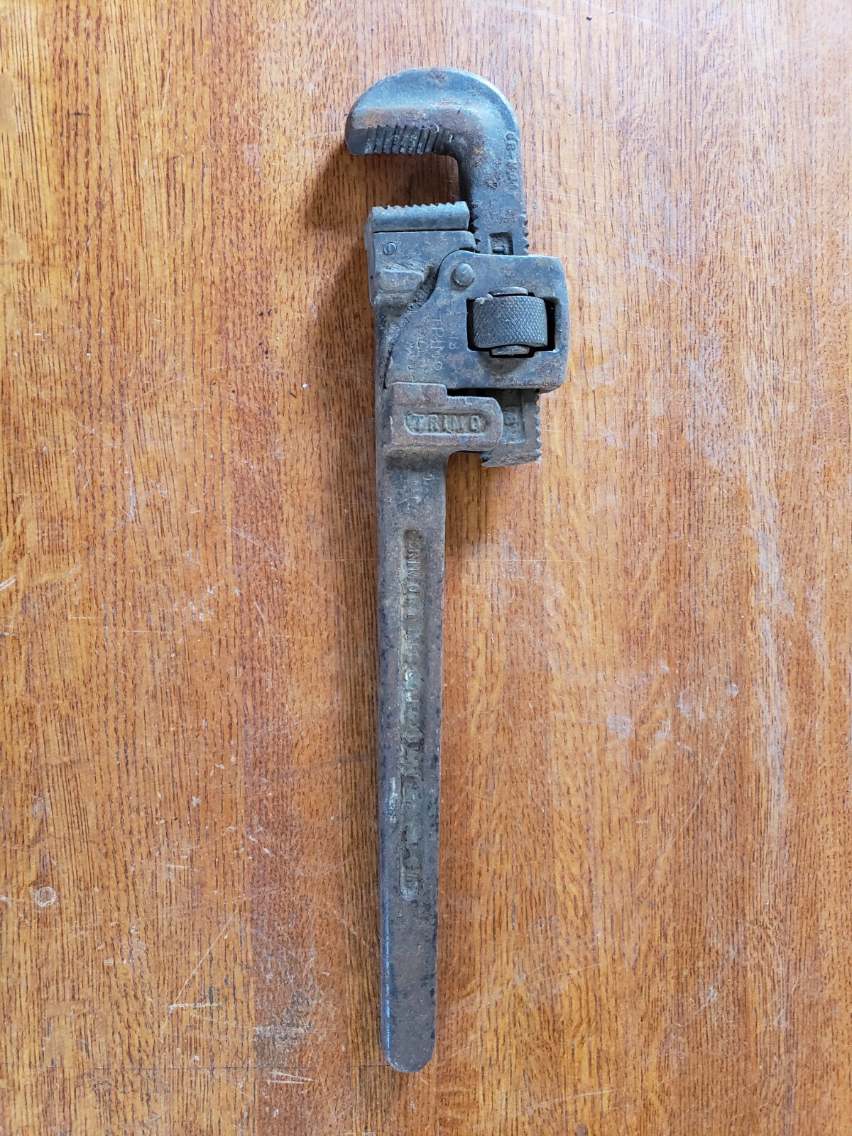 Vintage Trimo Trimont Mfg Pipe Co. 18” Pipe Wrench Made In Roxbury Mass USA !