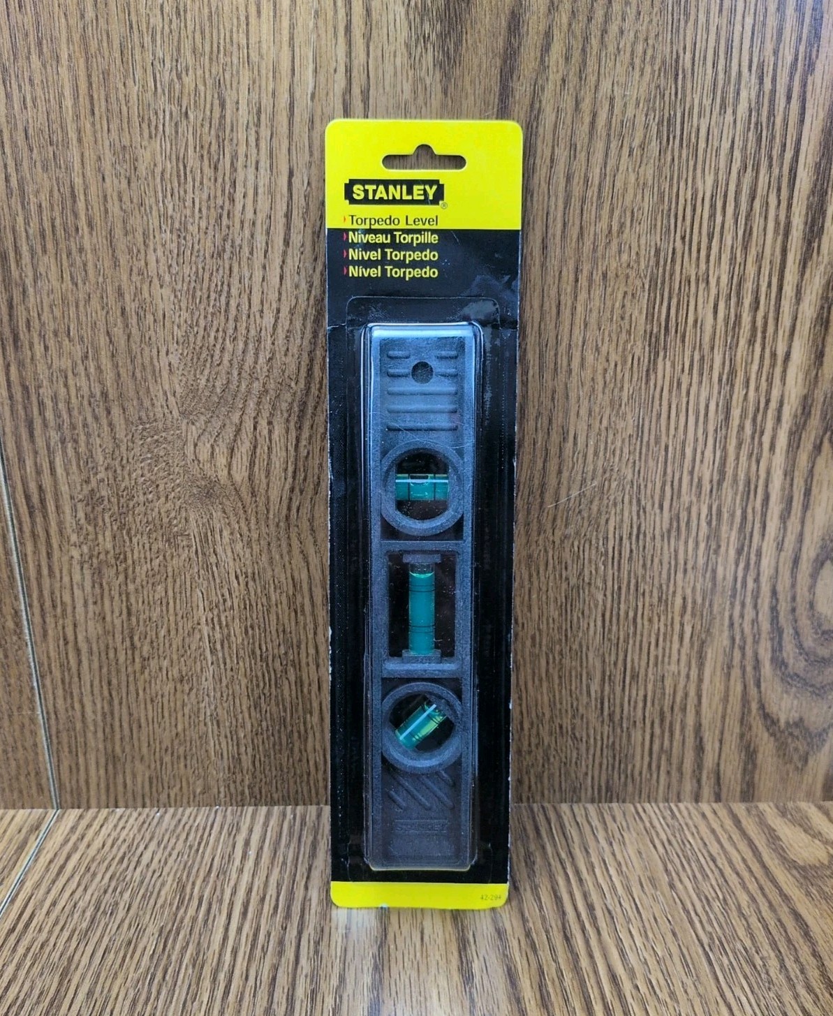 Vintage NOS Stanley Tools Torpedo Level USA 42-294 Plastic New Black 3 Vials