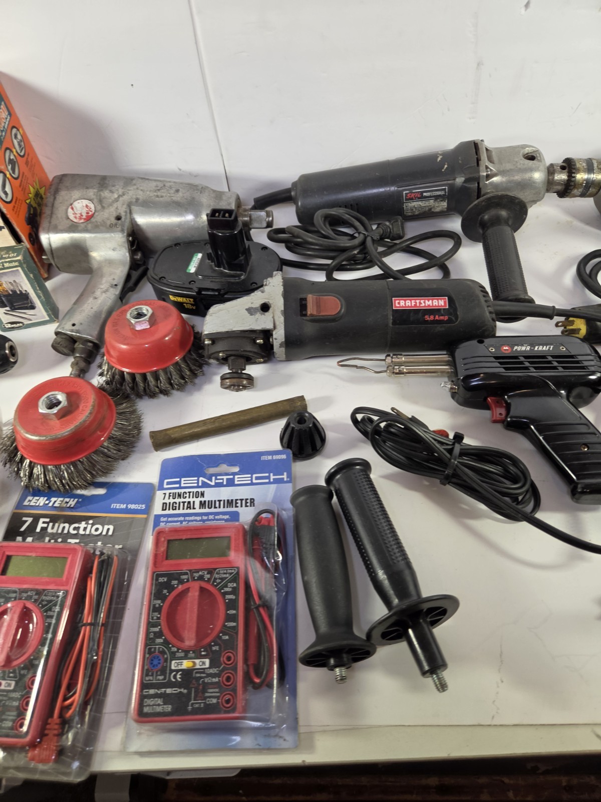 Vintage Lot Of Power Tools Drill Meter Grinder Light Sander Soldering Air Impact