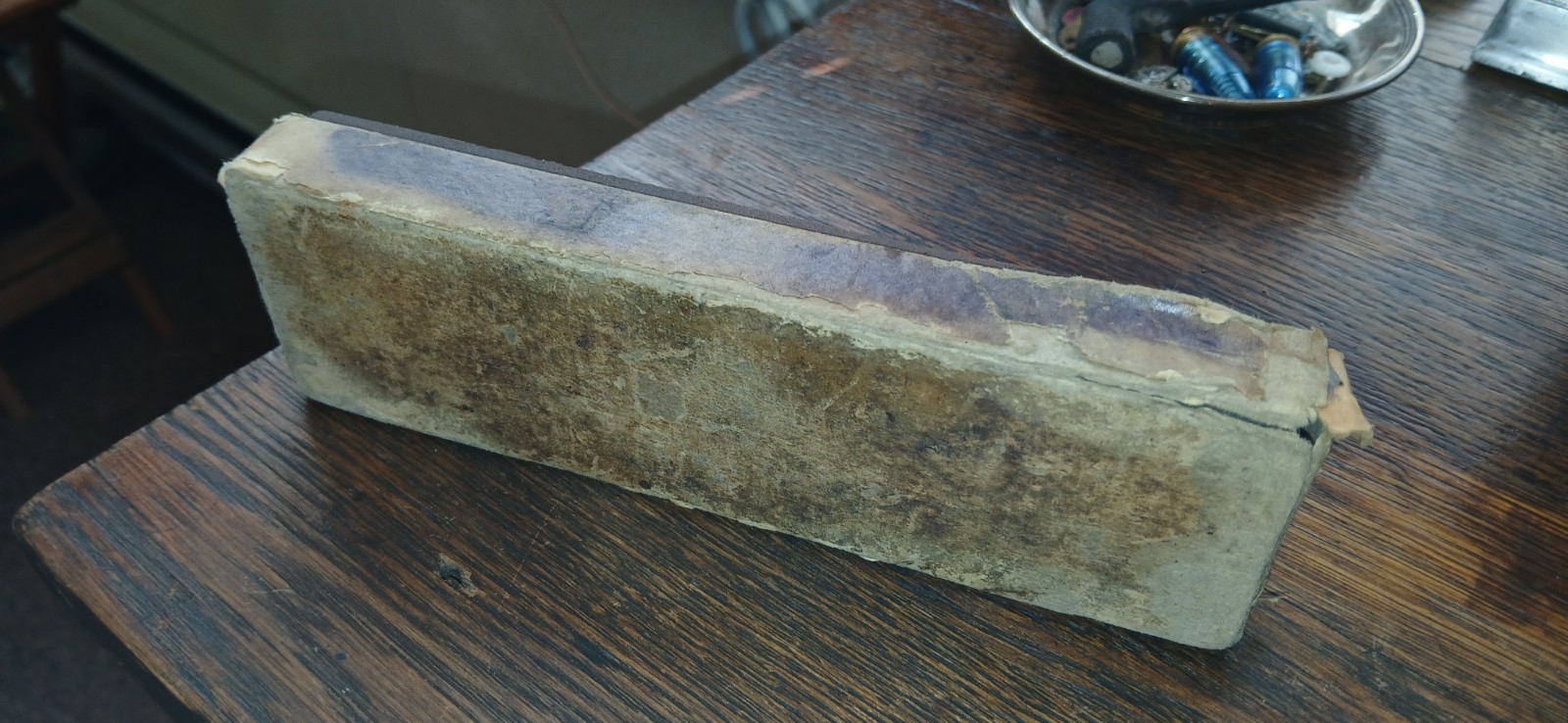 Vntg Combination Oil Stone for Sharpening Bladed Tools Knives Reddish and Grey