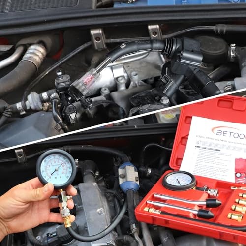 9pcs Compression Tester with Spark Plug Tester – 300PSI Car and Updated