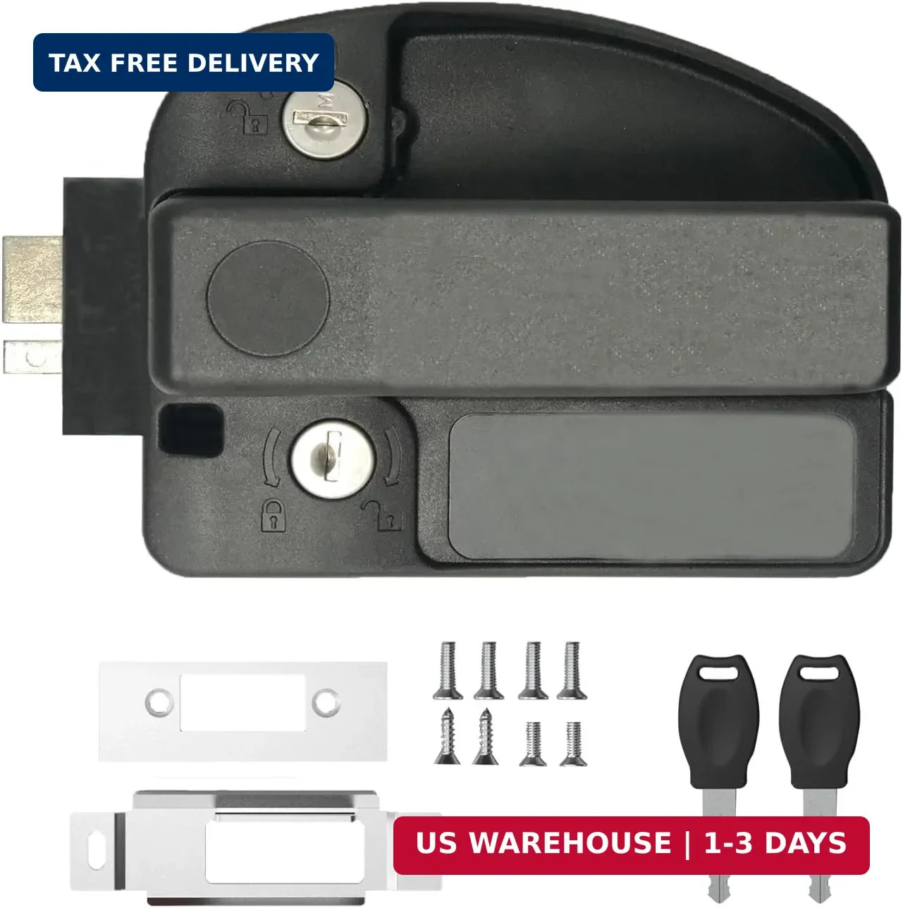 RV Master- Upgraded RV Door Lock Replacement with Paddle Deadbolt, Camper Door H