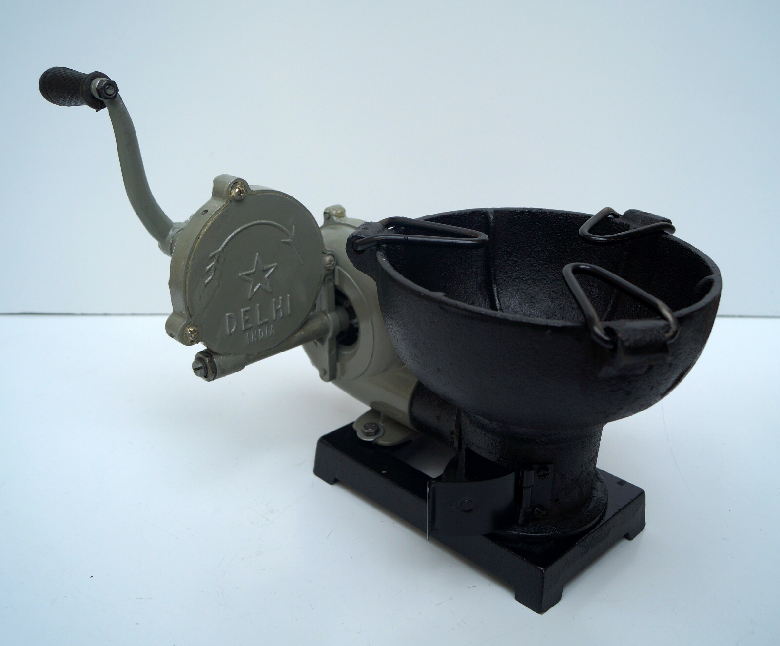 Vintage style forge furnace with hand blower pedal type handle blacksmith tool