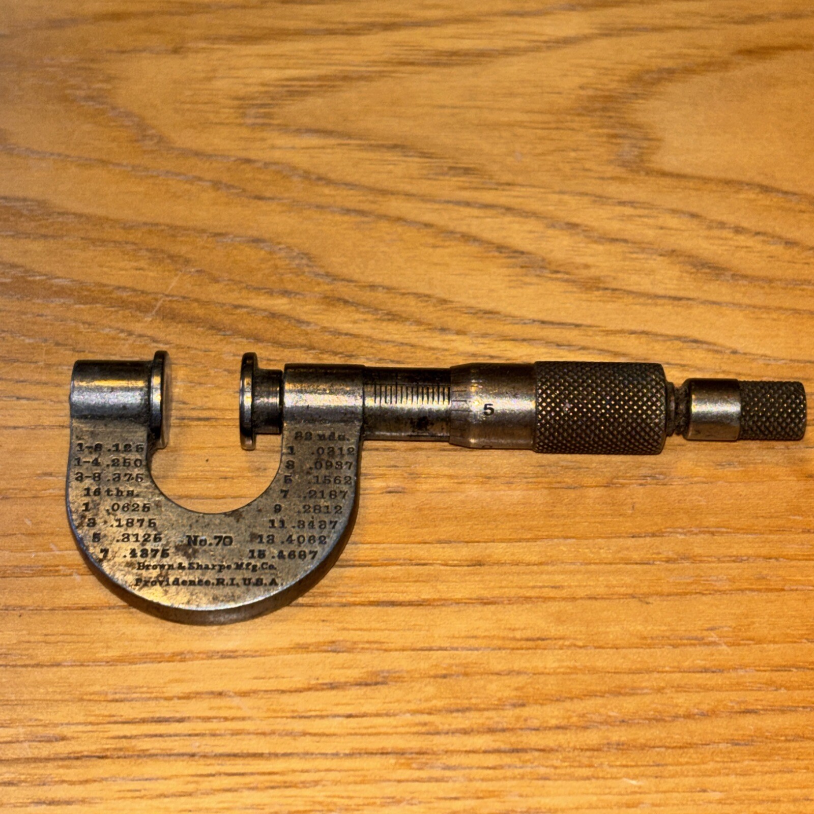 Vintage Brown and Sharpe No. 70 Micrometer 0-0.375″ Machinist Tool USA