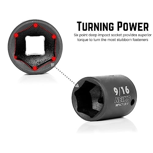 02437A 1/4 Drive Impact Socket Set Metric & Standard, Deep & Shallow 54 Piece