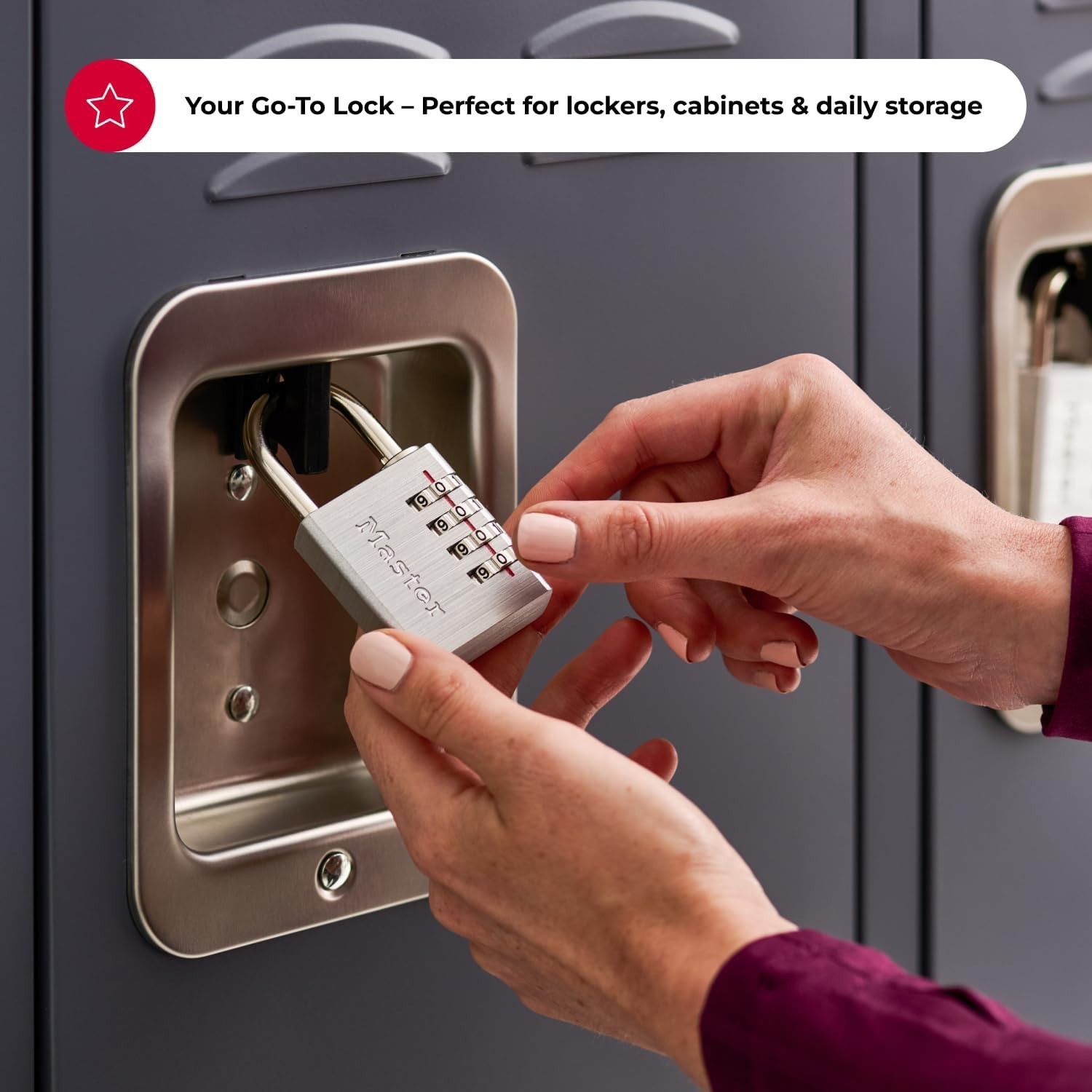 Lightweight Silver 4-Digit Combination Lock: Ideal for Indoor Storage & Travel