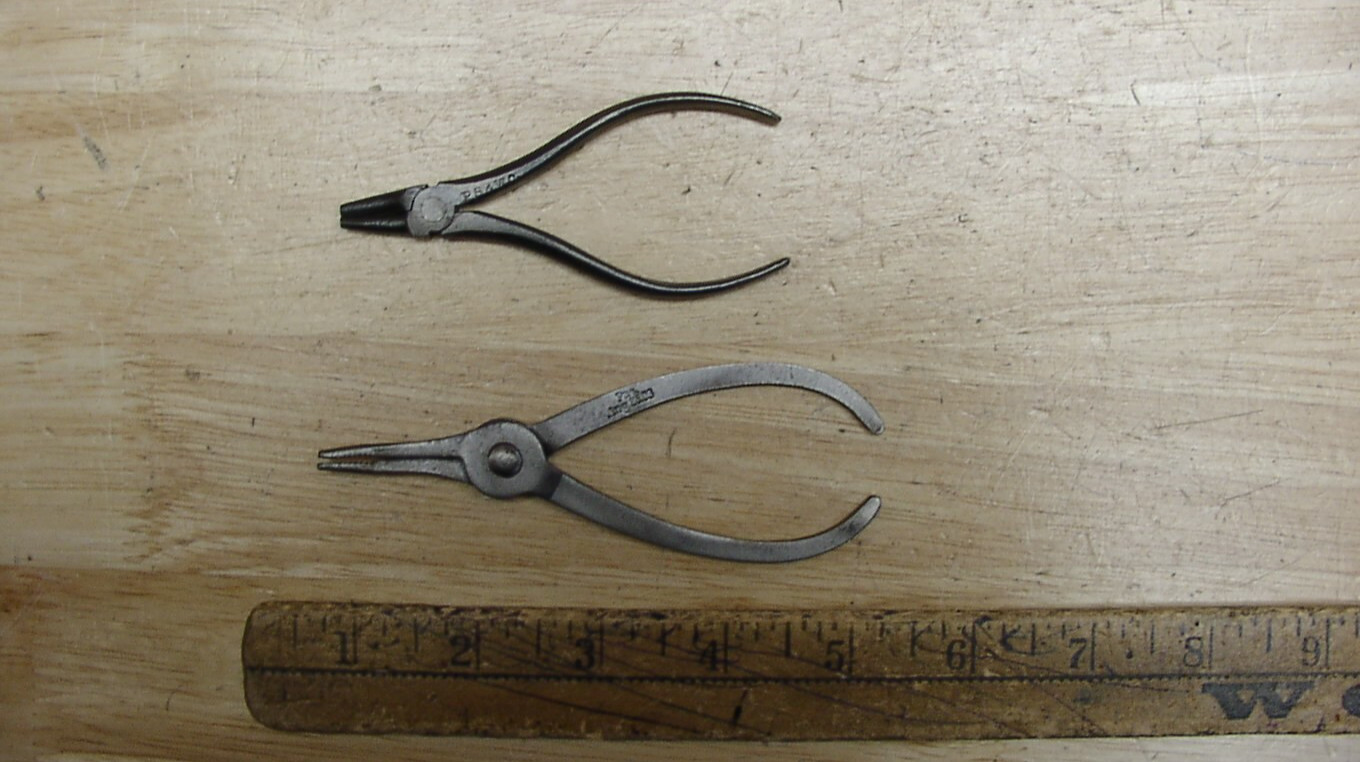 2 Pliers Including Unbranded Pat. Date Aug 25,1896,& PS&W 3-5/8″ Round Nose