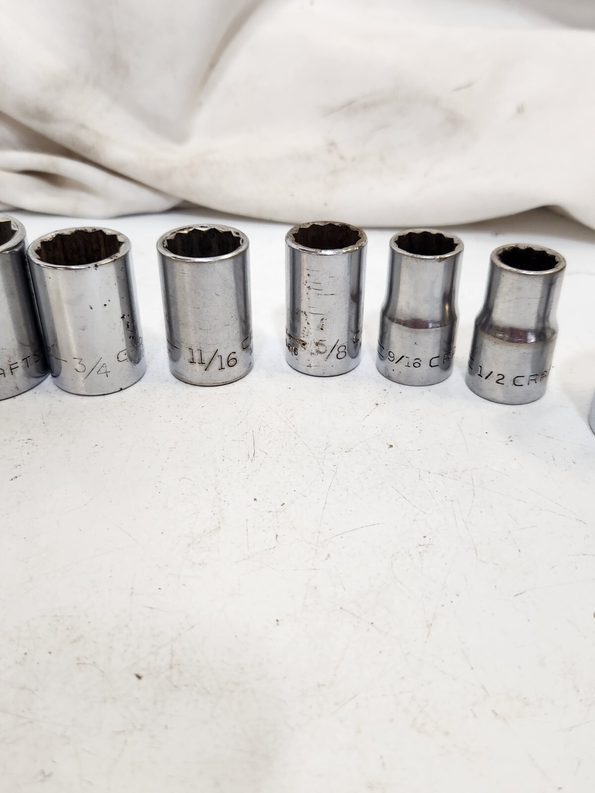Craftsman V 1/2” Drive 10 Piece Socket Set Made In USA SK Socket Adapter 1/2-3/4