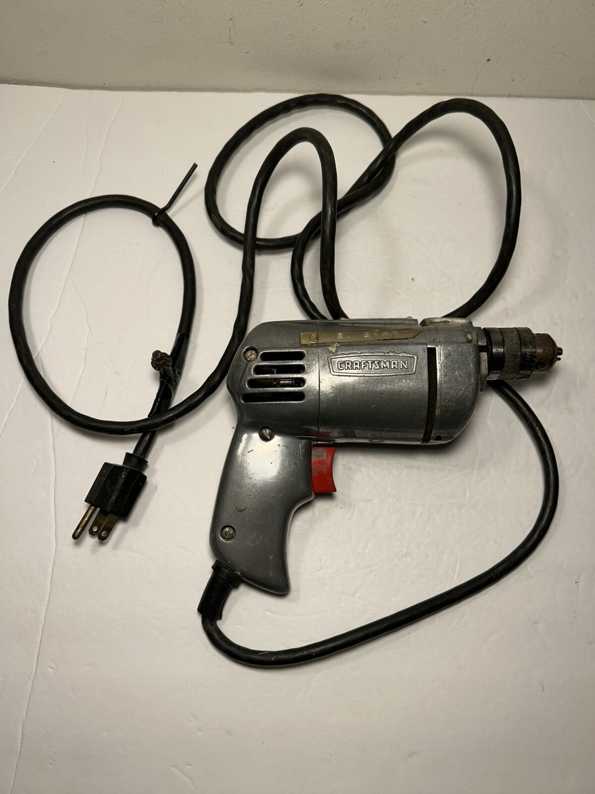 Vintage CRAFTSMAN 3/8″ Electric Drill Model 315.11150 110-120V 1/4 HP Tool