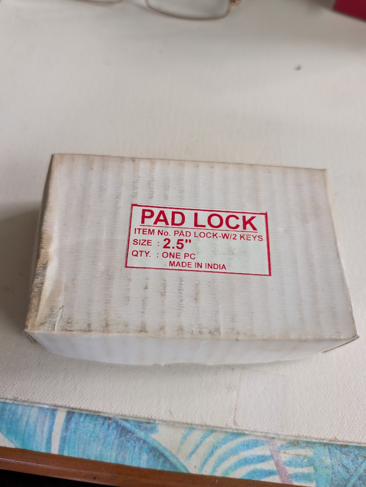 Vintage Massive Cast Iron Padlock plus 2 Keys Brass Lock made in India WORKS