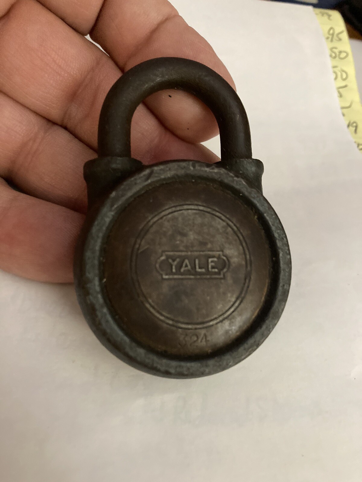 Antique Yale 324 Gate Lock Yale & Towne Cast Iron Padlock Lock No Key USA