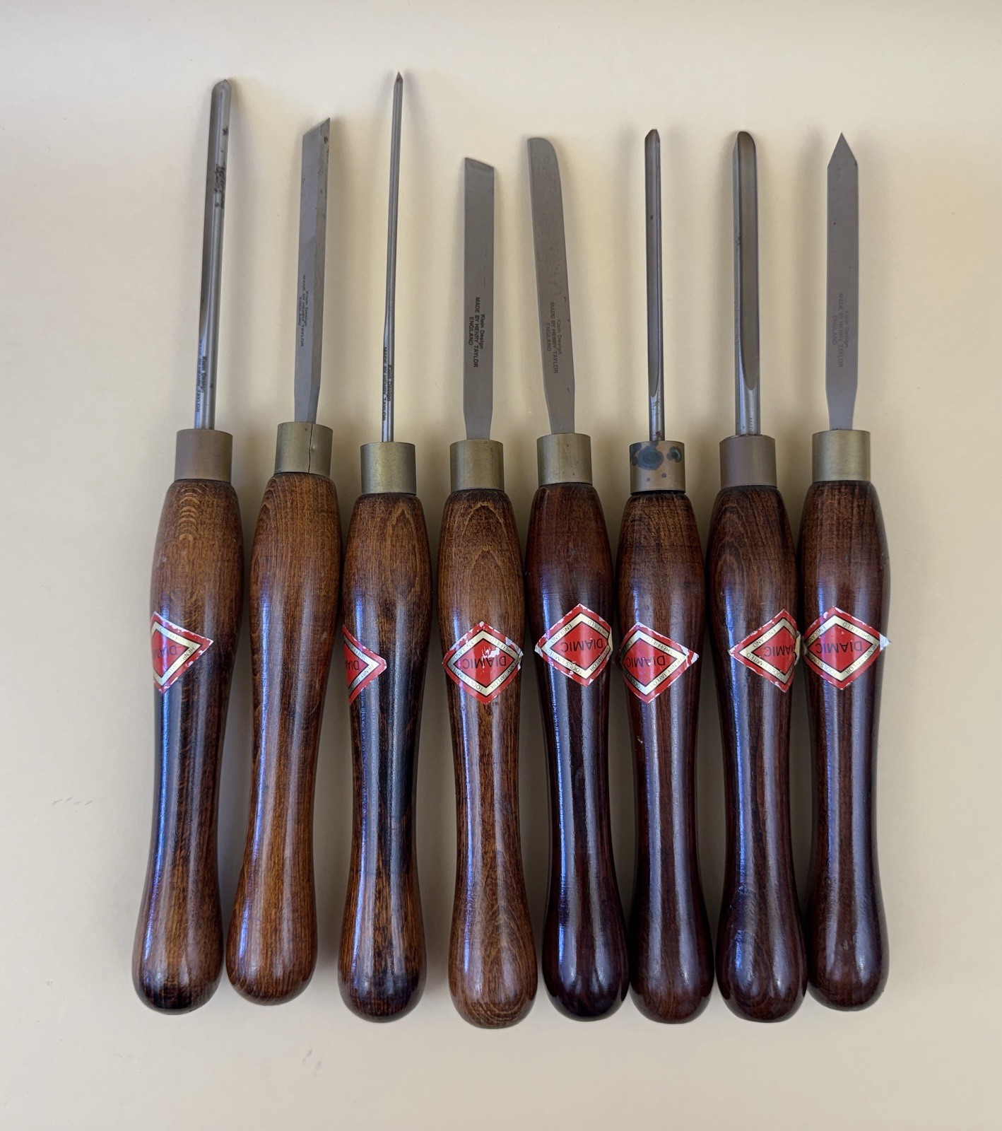 Henry Taylor Diamic 8pc Woodturning Tool Set Bob Klein Design HSS Sheffield NOS