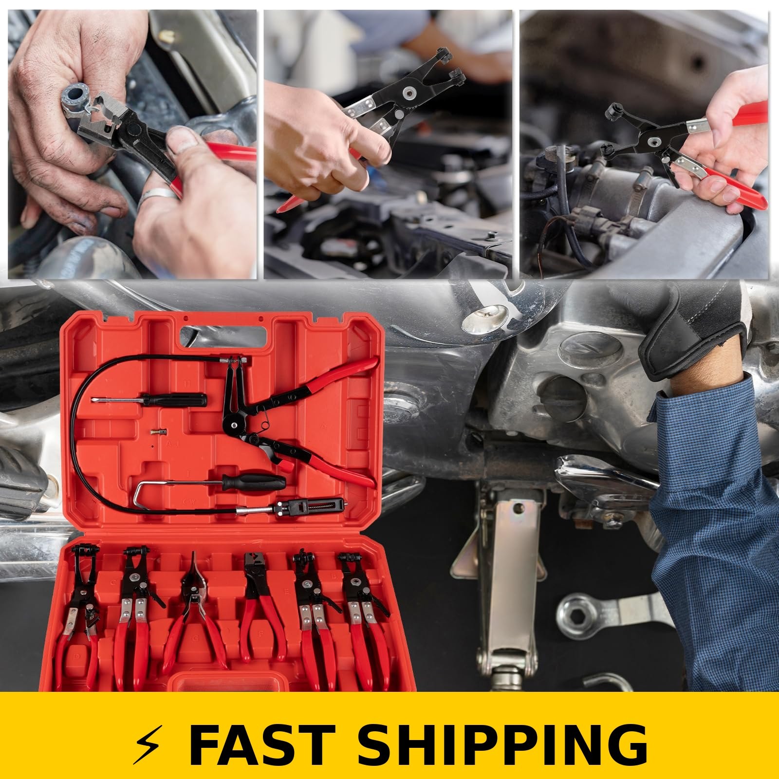 ppkbbeb 9PCS Hose Clamp Pliers Set for Automotive