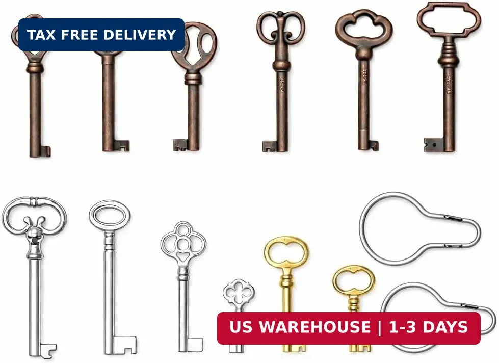 26 Pack Skeleton Key Set, Compatible with Vintage Furniture Cabinets and Antique