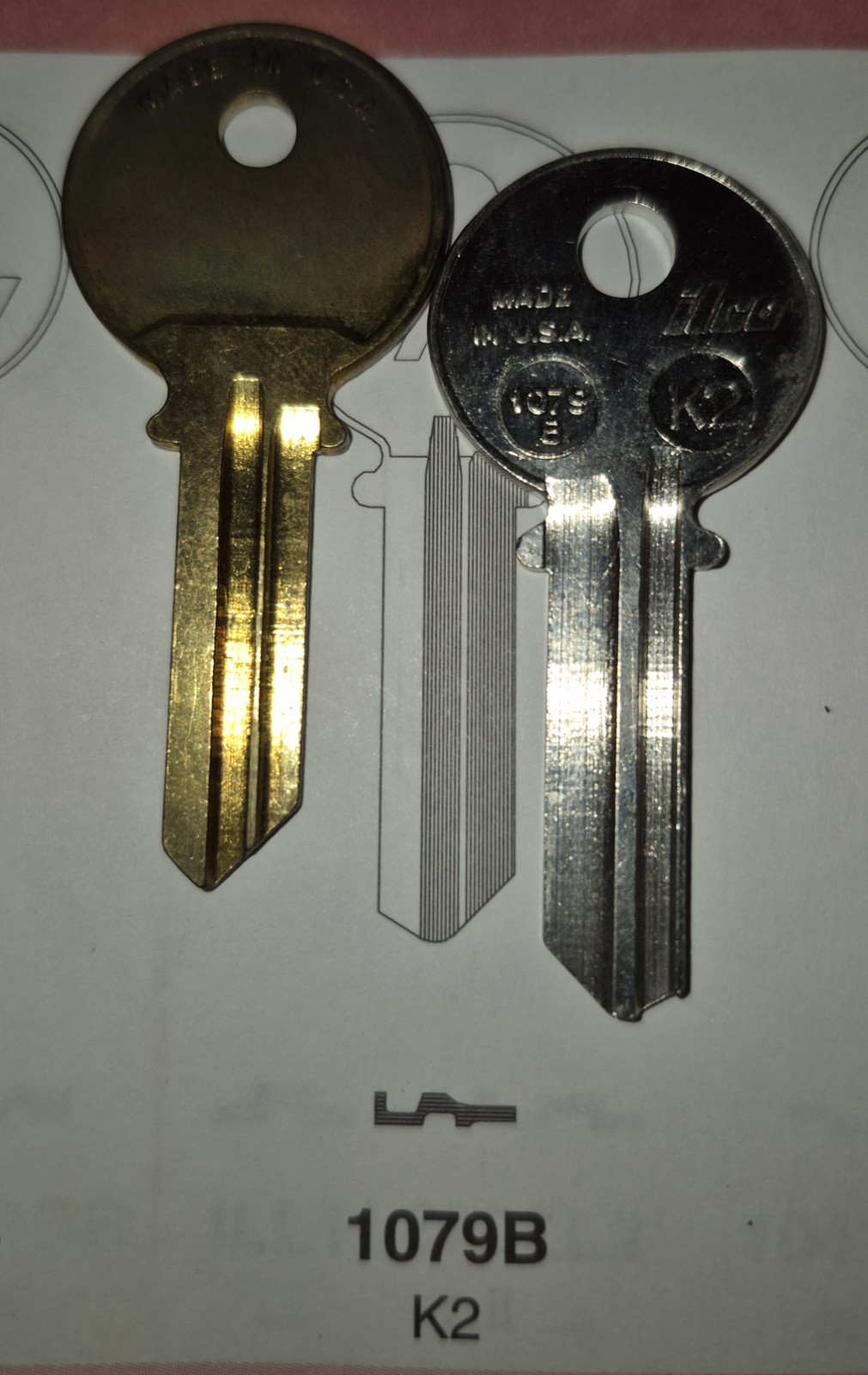 Keil, 1079B, 2KK, 5KEI, 79B, K2, Vintage Key (1) Blank.