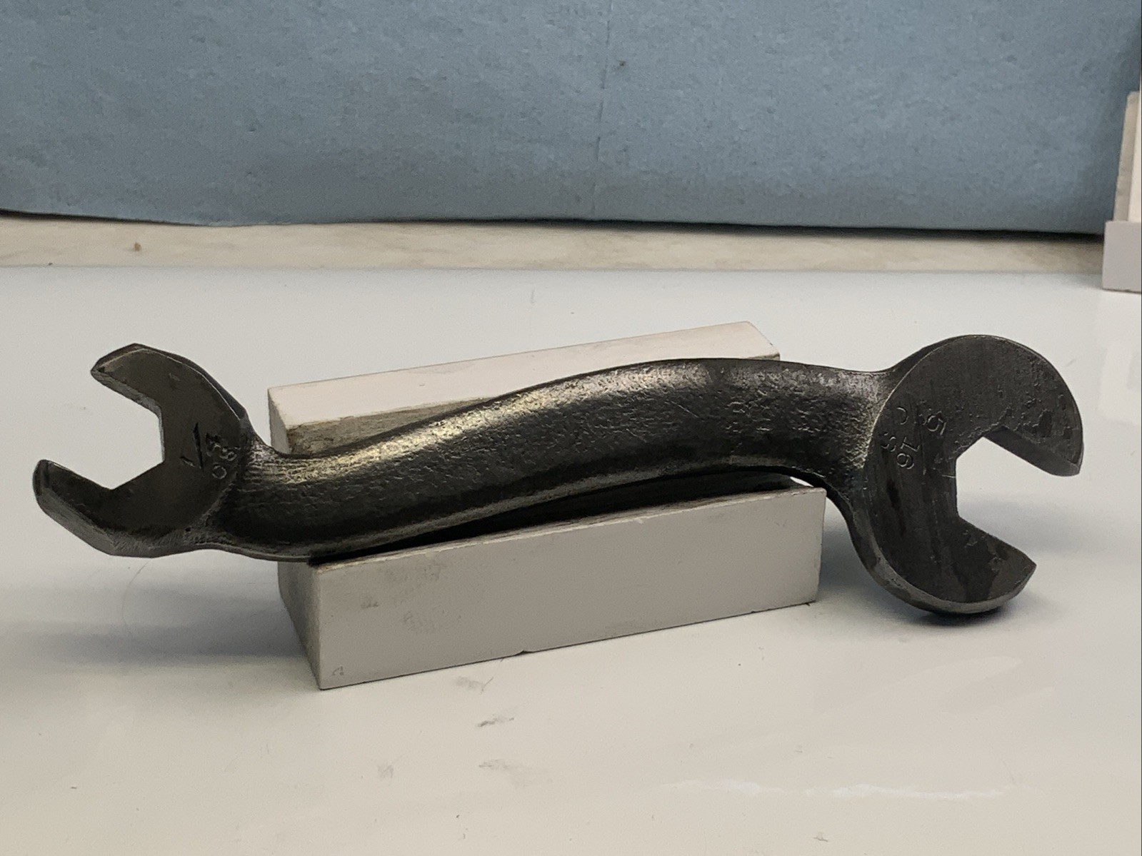 Whitman And Barnes 672A, S-shaped Open End Wrench, Marked 1/4 & 5/16, USA