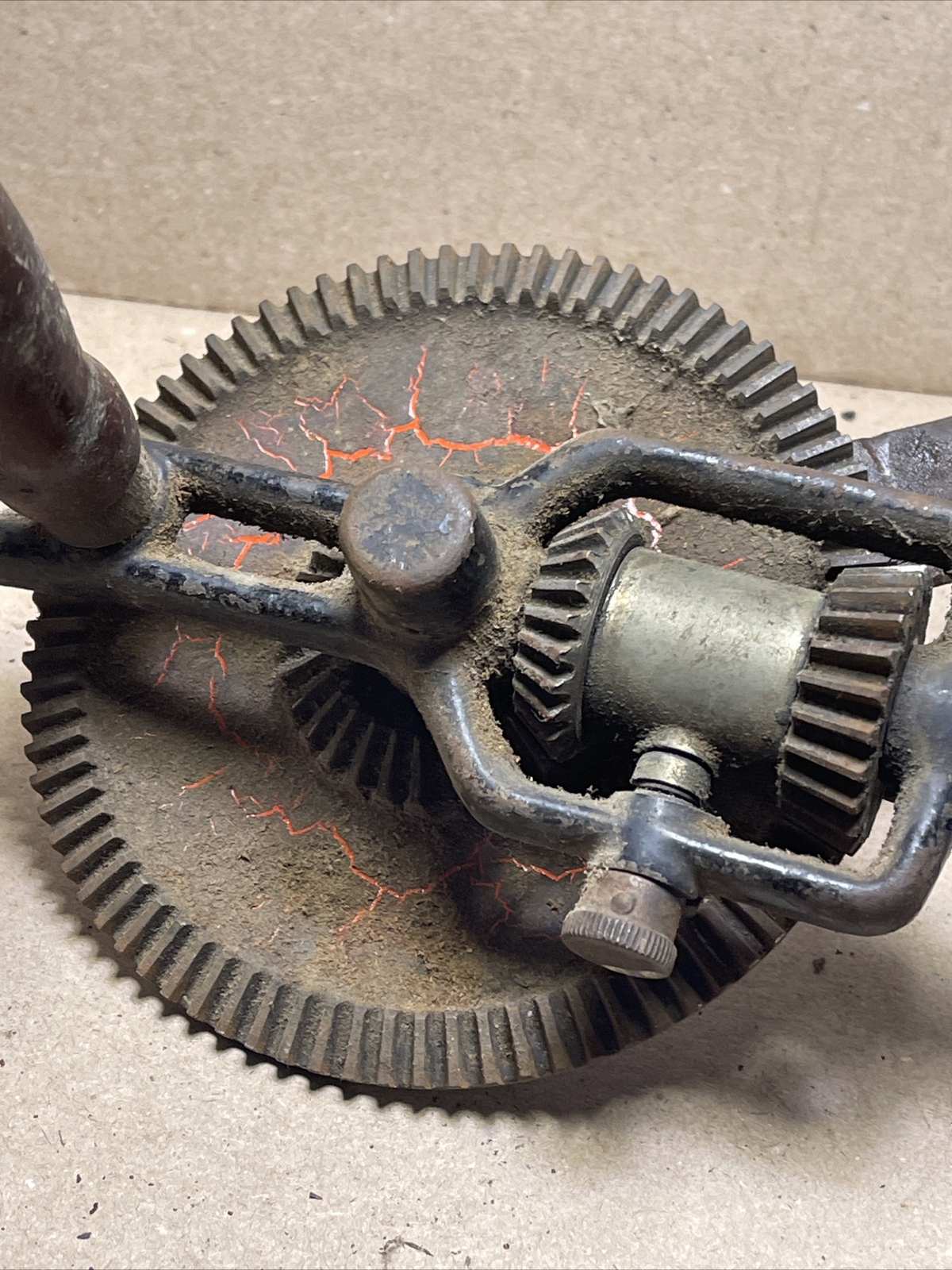 ANTIQUE Goodell Pratt Breast/Shoulder Hand Crank Drill No 245 . 16″.For Repair