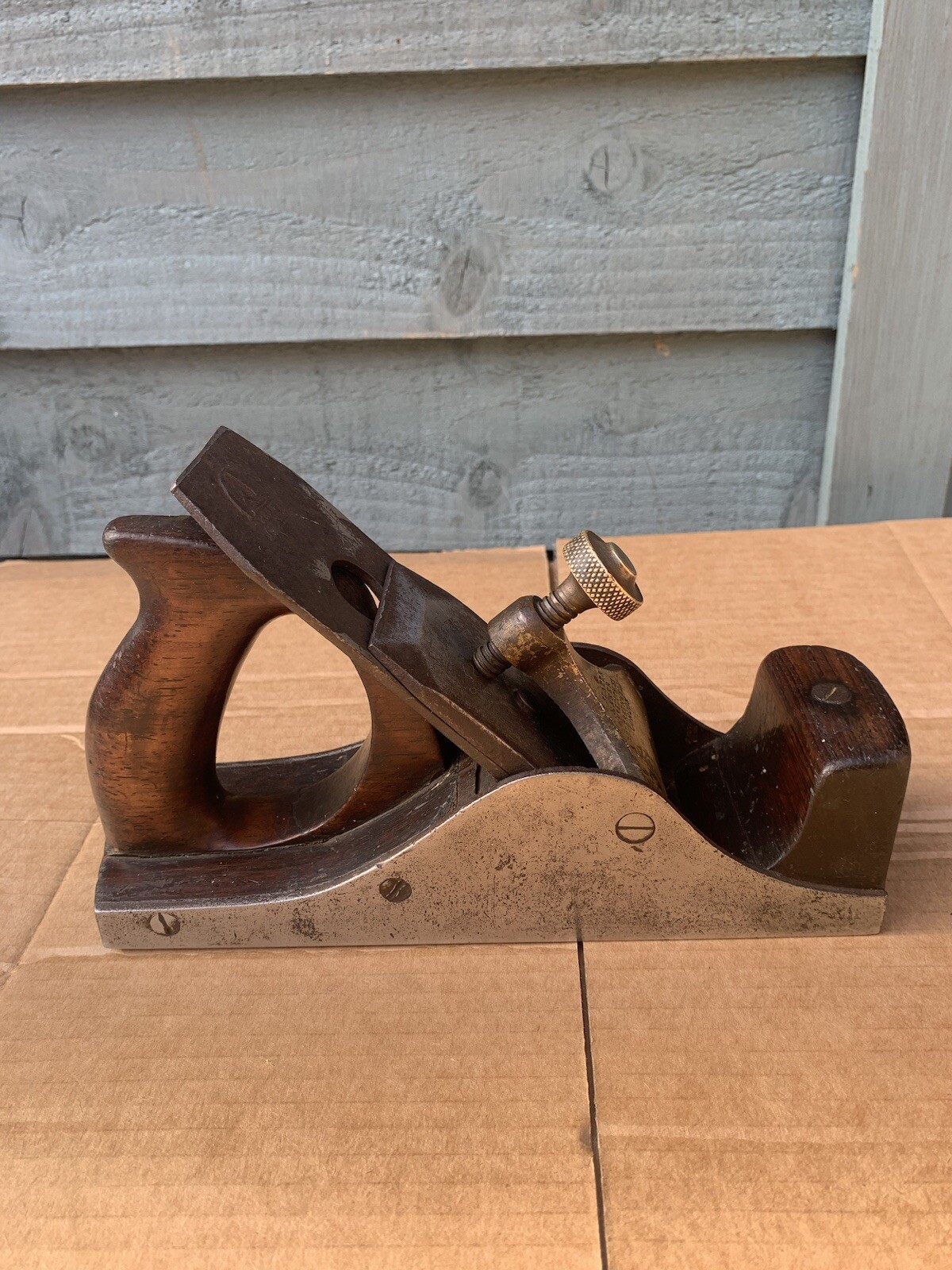 Antique H.Slater rosewood infill smoothing plane vintage tools