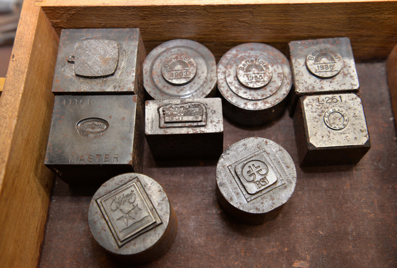 Engraving stamping dies punches collectible graver file tool chest antique lot