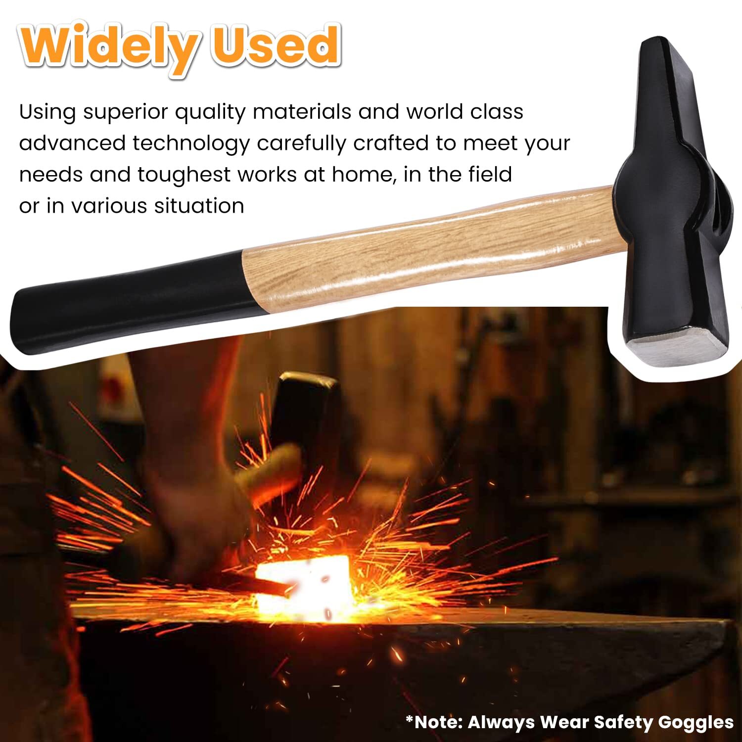 Bladesmith Knife Making Tongs Set & 1.5kg Blacksmith Hammer for Forge Anvil Vise