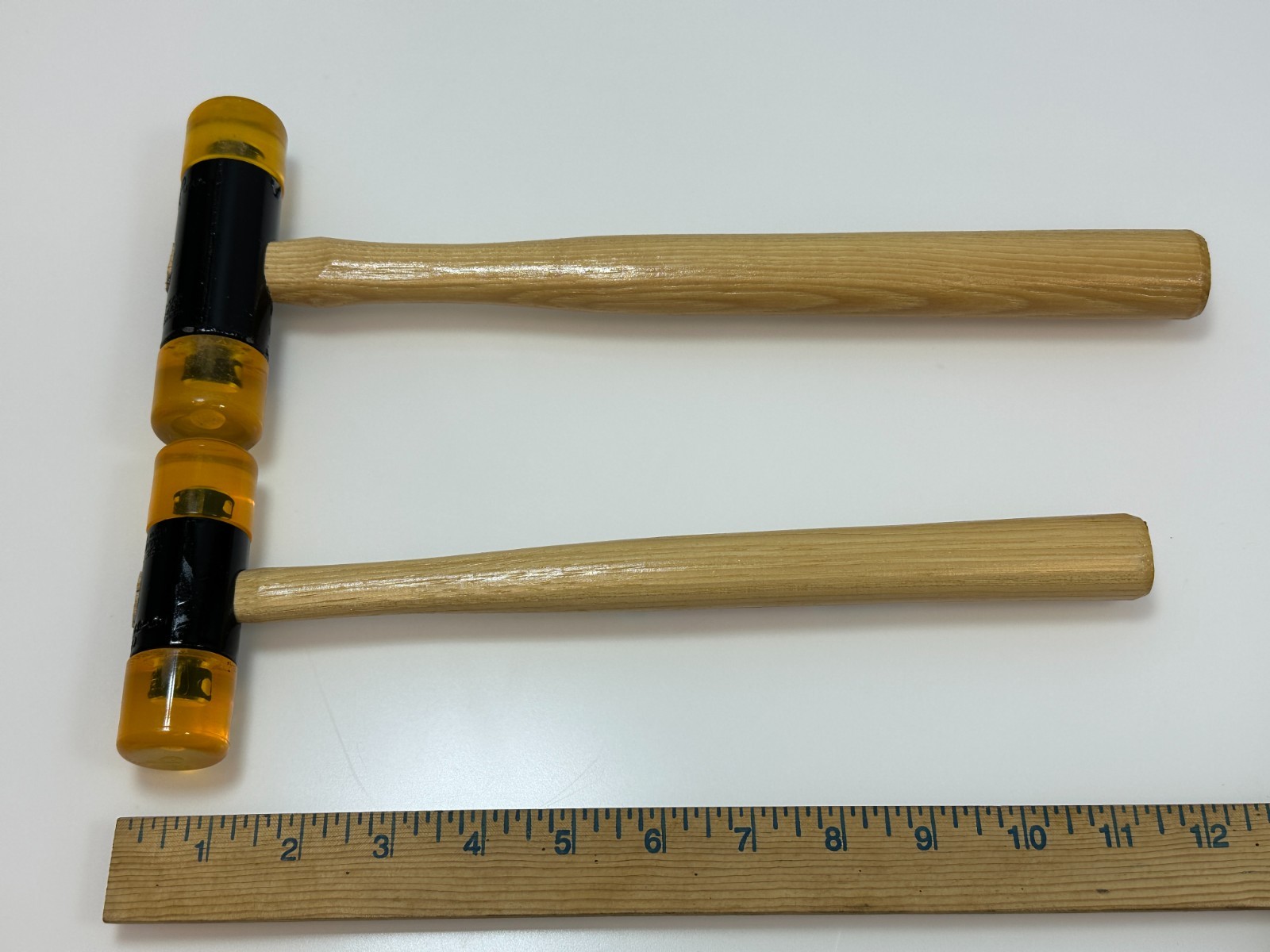 NOS Stanley Tools USA 2pc Soft Face Hammer Set Pair Hickory Handle 57-594 57-595