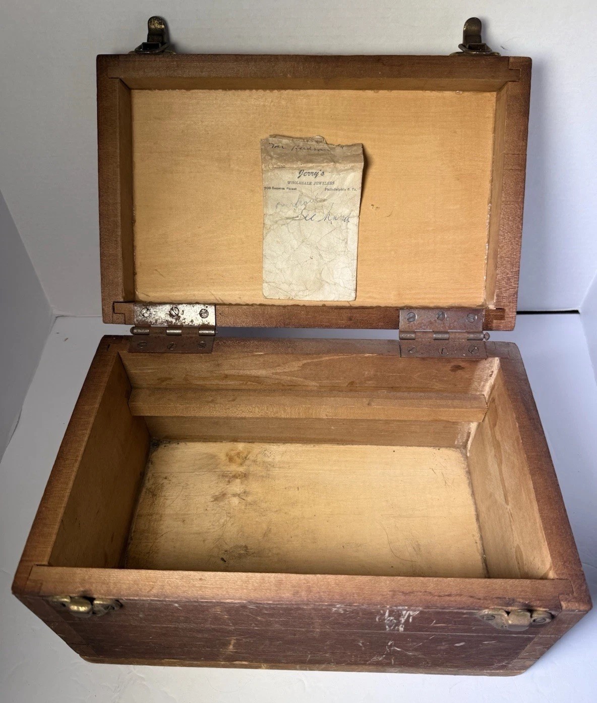 Antique Wooden Jewelry Repair Chest – Vintage Craftsman Tool Box
