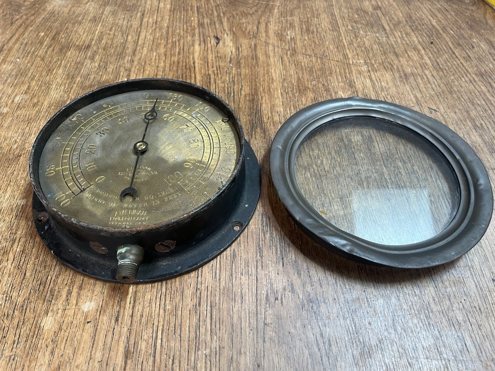Antique American Steam Gauge Company Gauge Untested