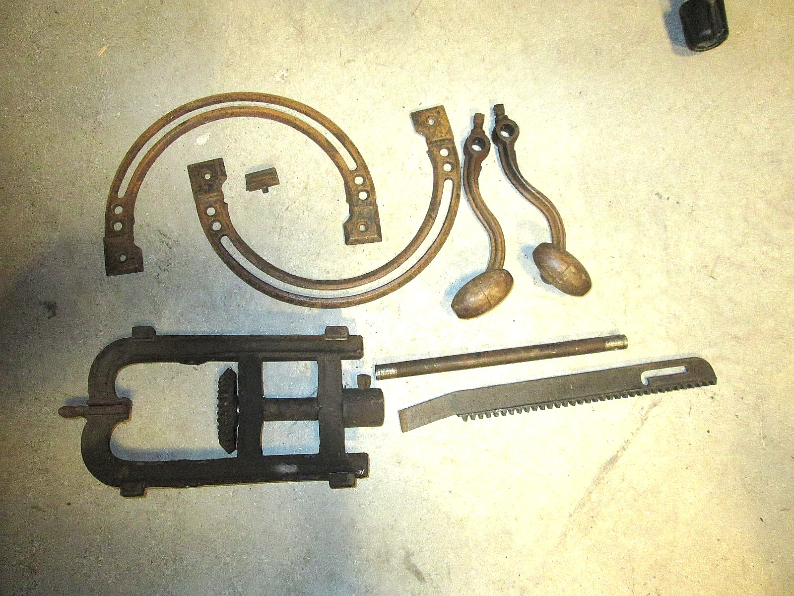 Antique Barn Beam Post Auger Drill Press Boring Drill Parts Only See Pictures