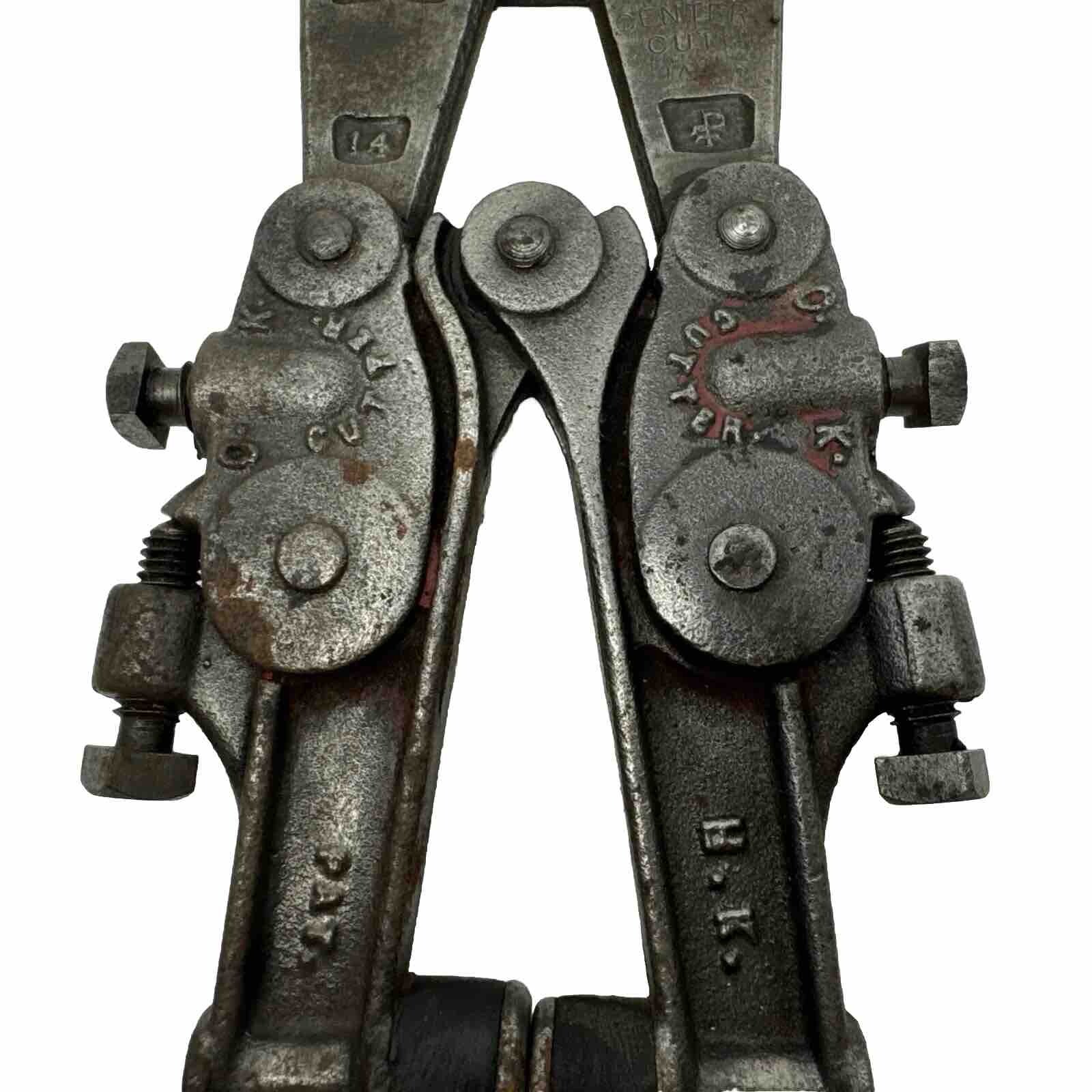 Antique HKP Bolt Cutter Hypowa Porter No 14 Hand Tool Cutout Boston USA Pat 1909