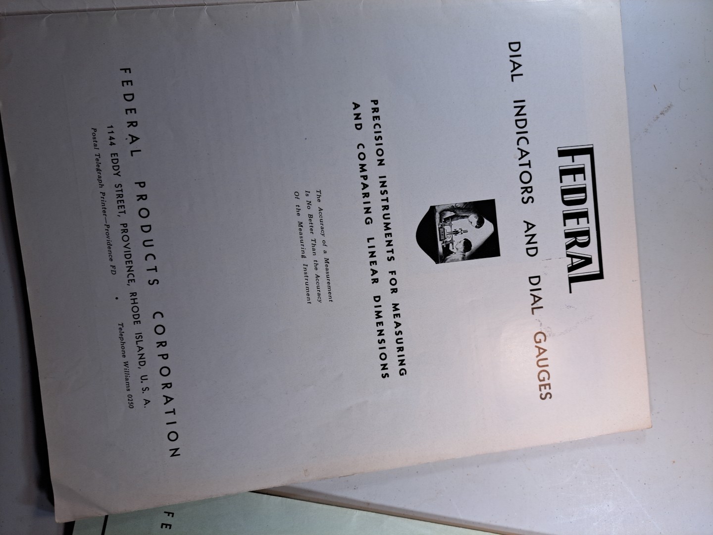 Federal Precision Measuring Instruments 1937 Catalog 36 Indicators and Gages