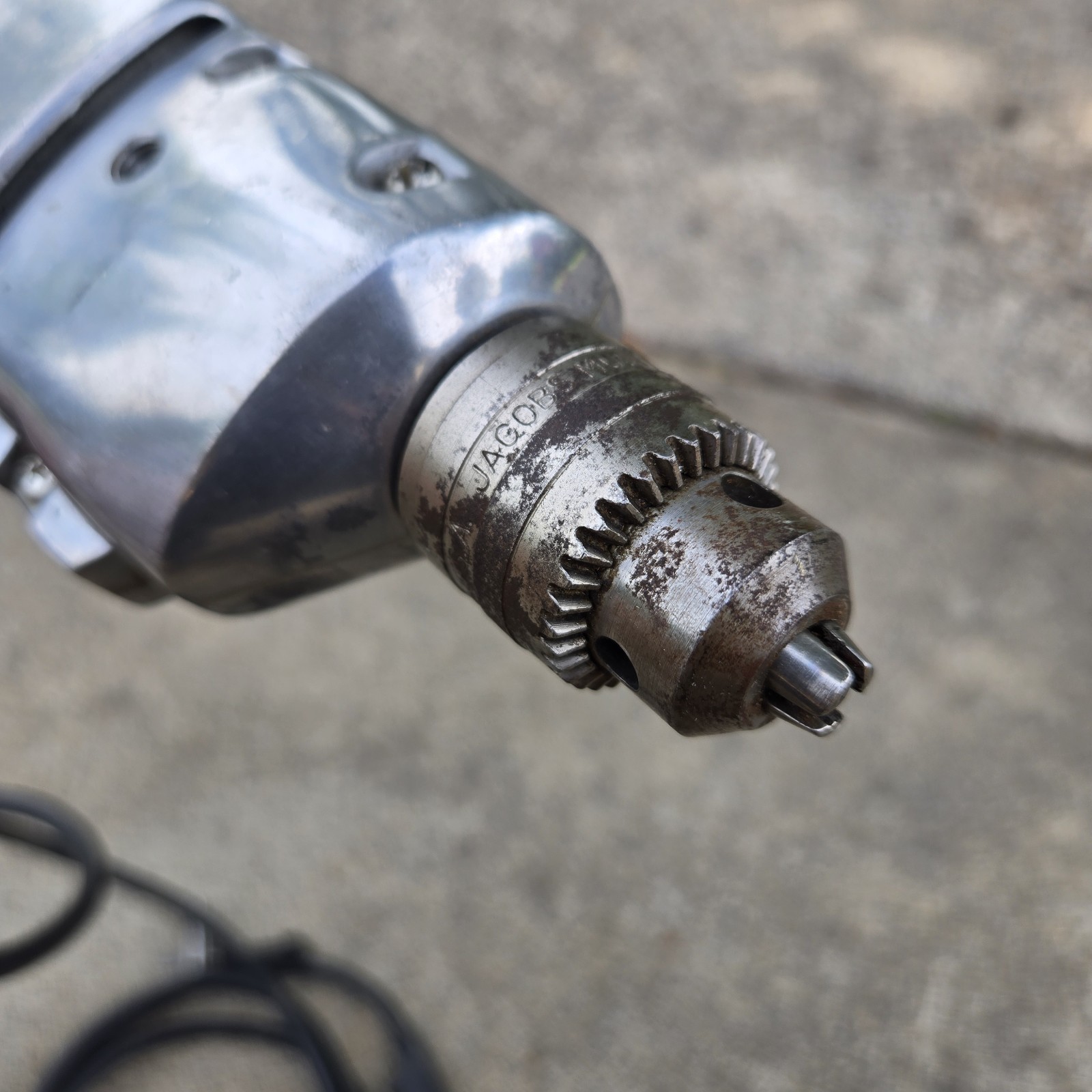 Montgomery Ward Powr Kraft 50s Vintage Electric Drill 3/8 W/ Chuck Key- Working