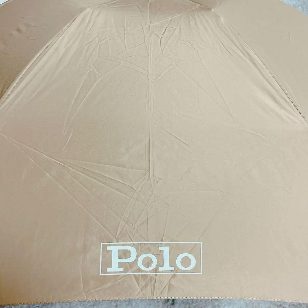 Polo Ralph Lauren Folding Umbrella 55cm Beige Polyester Used