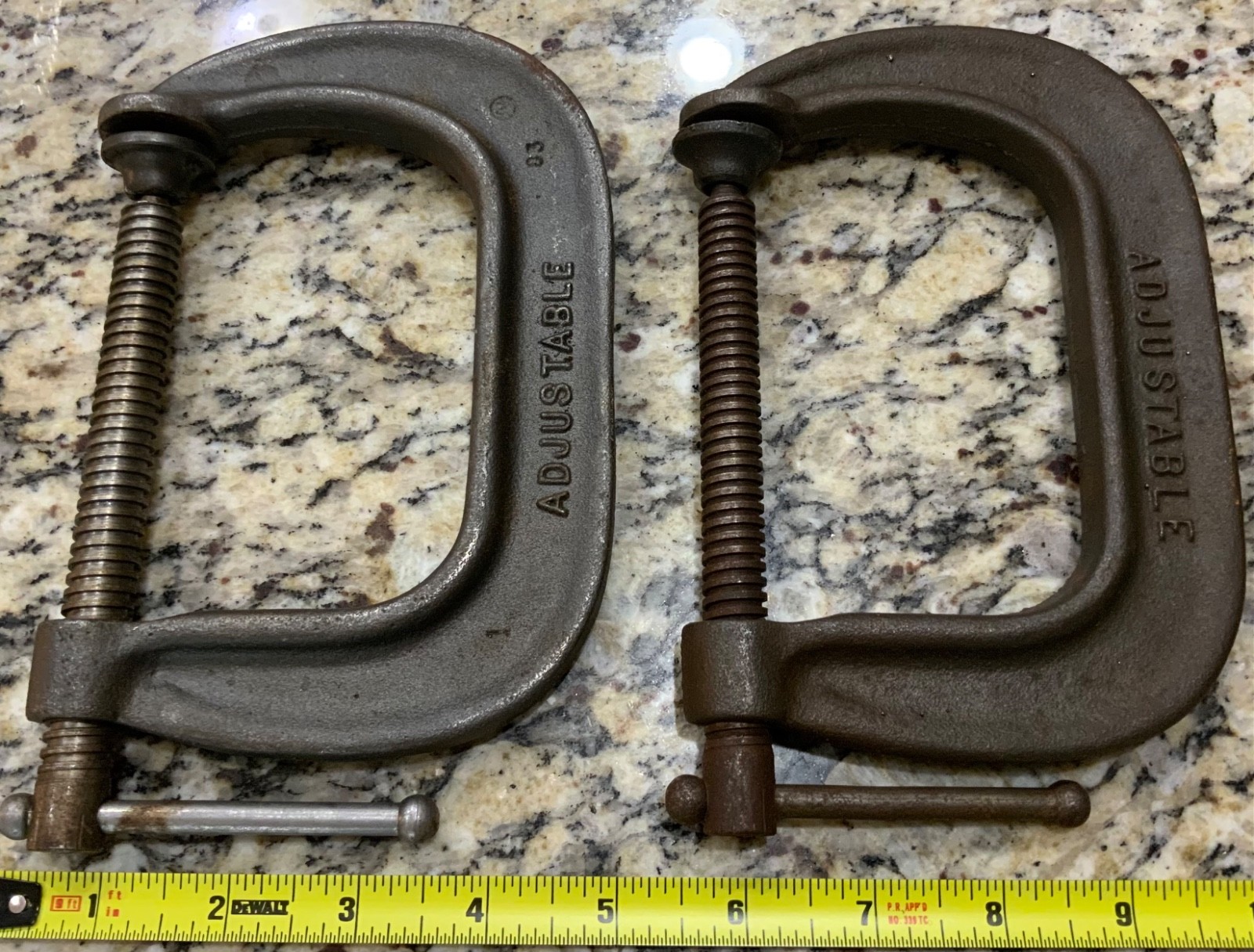 Vintage Lot (2) Adjustable 1440 4″inch C-Clamp Heavy Duty Clamp Set Made In USA